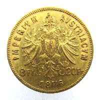 Austria Hungary 8 Fl / 20 Fr 1876