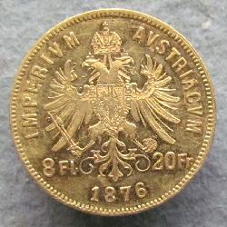 Austria Hungary 8 Fl / 20 Fr 1876