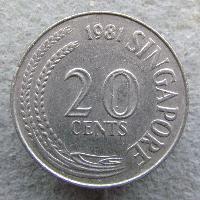 Singapore 20 cents 1981