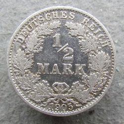 Deutschland 1/2 Mark 1905 A