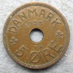 Denmark 5 ore 1936