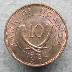 Uganda 10 cents 1966