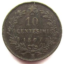 Itálie 10 centesimo 1867