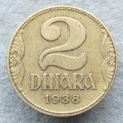Yugoslavia 2 dinars 1938
