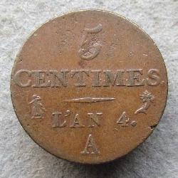France 5 centimes 1795 A