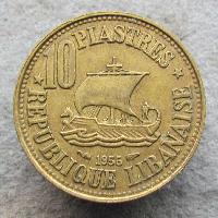 Lebanon 10 piastres 1955