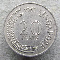 Singapore 20 cents 1967