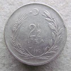 Турция 2,5 лиры 1960