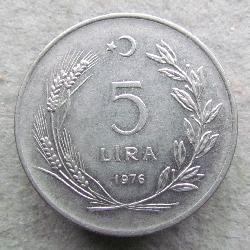 Turkey 5 lira 1976