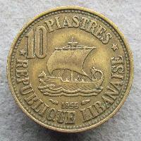 Lebanon 10 piastres 1955