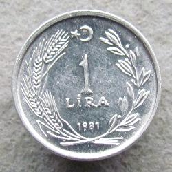 Турция 1 лира 1981