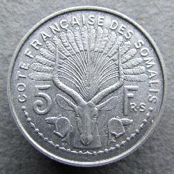 French Somalia 5 francs 1965