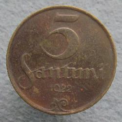 Латвия 5 сантим 1922