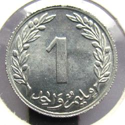 Tunisko 1 milim 1960