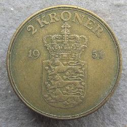 Denmark 2 crowns 1951