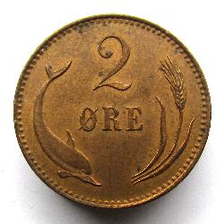 Denmark 2 ore 1886