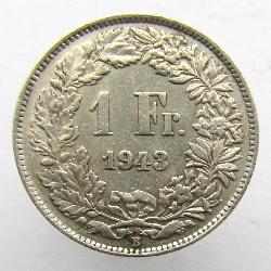 Switzerland 1 Fr 1943 B