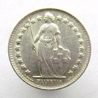 Švýcarsko 1/2 frank 1950 B