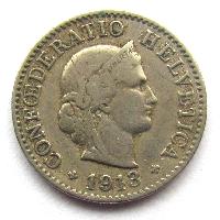 Швейцария 5 раппен 1913