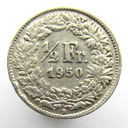 Switzerland 1/2 Franc 1950 B