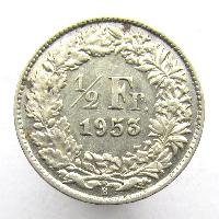 Switzerland 1/2 Franc 1953 B