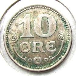 Denmark 10 ore 1918
