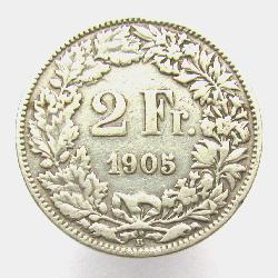 Швейцария 2 франка 1905 B