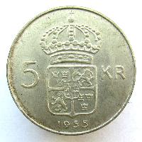 Sweden 5 kronor 1955
