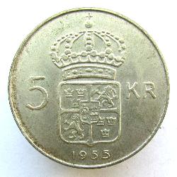 Sweden 5 kronor 1955