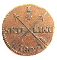 Sweden 1/4 skilling 1807