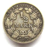 Germany 1/2 mark 1905 A