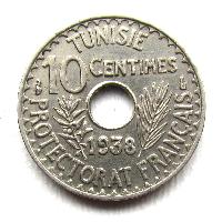 Тунис 10 сантимов 1938
