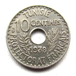 Тунис 10 сантимов 1938