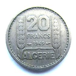Alžírsko 20 franků 1949