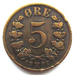 Norsko 5 ore 1902