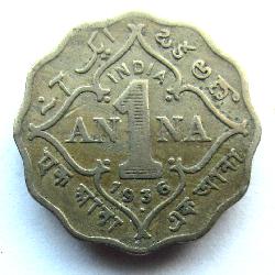 India 1 anna 1936