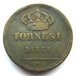 Königreich beider Sizilien 10 tornesi 1825
