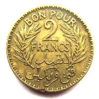 Tunesien 2 Francs 1921