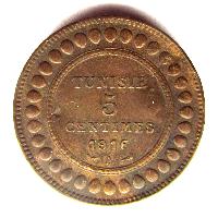 Tunisia 5 centimes 1916